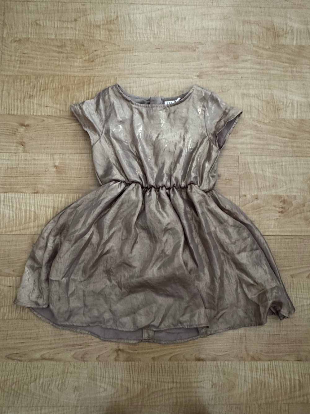 Gap Girls Shimmery Golden Elastic-Waist Dress